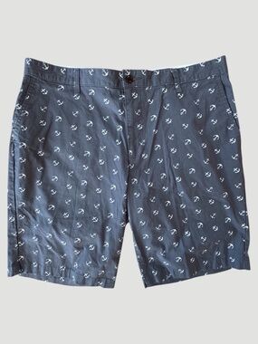 Dockers Men's Sz 38 Blue Nautical Anchor Print Flat Front Chino